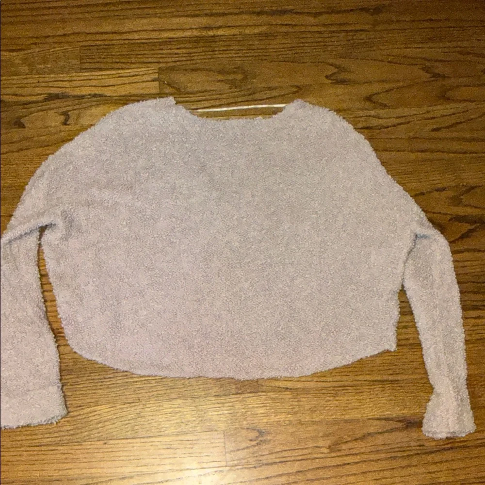 Free People Blush V-Neck Cropped Cotton Knit Sweater Size S - Picture 4 of 5